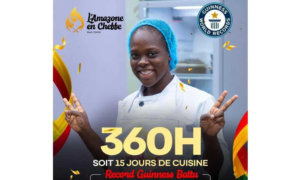 Guinness World Record de cuisine: la cheffe béninoise Keith Sonon a franchi 15 jours derrière les fourneaux!